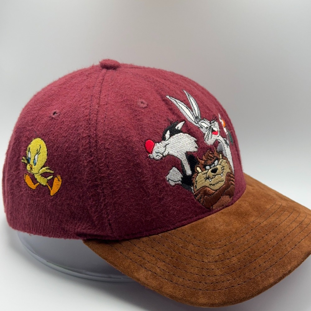 Vintage Looney Tunes Snapback Hat 90s USA Made Wool Bugs Bunny